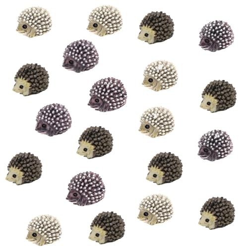 DSYJ Fairy Wild Accessories Resin and Wood Mushroom Fairy Outdoor Animals Figurines for Plant Pots Bonsai Craft Fairy Wild Supplies Miniature Landscape Garden Decor Hedgehog Ornaments 20 Pcs