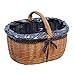 Produktbild GalaDis 10-99-16 Großer Einkaufskorb aus Weide geflochten mit Innenfutter (blau), Weidenkorb Geschenkkorb Präsentkorb (50 x 35 x 25)
