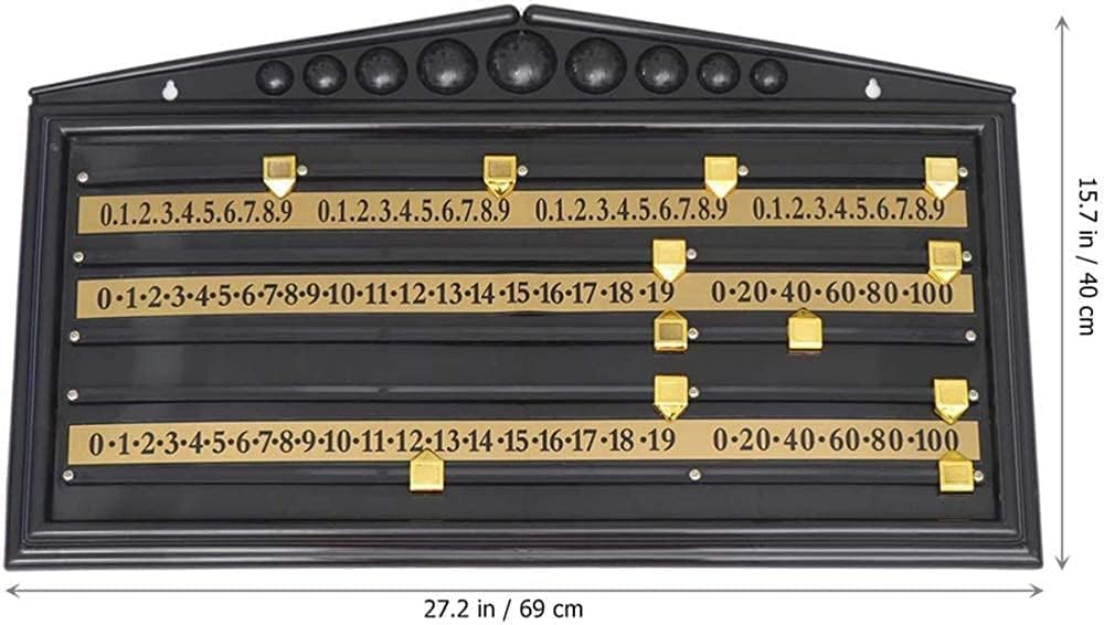 Tableau De Score En Bois Pour Billard Et Snooker – Glissières Métalliques, Score Jusqu'à 100, Fixation Murale, Vin Rouge