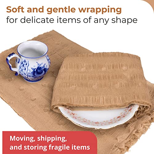 Idl Packaging 12" X 25' Ecomax™ Kraft Paper Cellulose Wadding (1 Roll) - Cushioning Wrapping And Box Void Filling - Soft And Gentle Packing For Shipping, Moving, And Storing Fragile Items #TOP3
