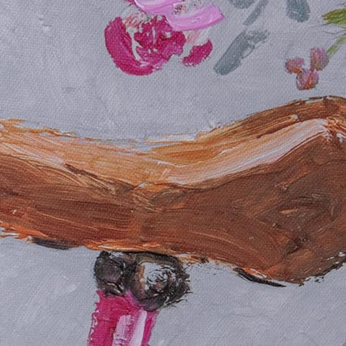 DRW Set mit 2 quadratischen Leinwandbildern, 40% handbemalt, mit Fahrrad und Blumen, verschiedene Farben, 60 x 60 x 3 cm