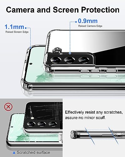 Image of HOOMIL Case for Samsung Galaxy S22 (ONLY, Not Fit Plus, Ultra), Non-Yellowing, Drop Protection, Anti-Scratch Transparent Hard Back Phone Cover - Black&Clear