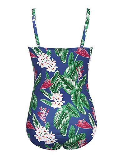Ekouaer Women's Solid Color V Neck Push Up One Piece Swimsuit,Pattern1,Xl #TOP4
