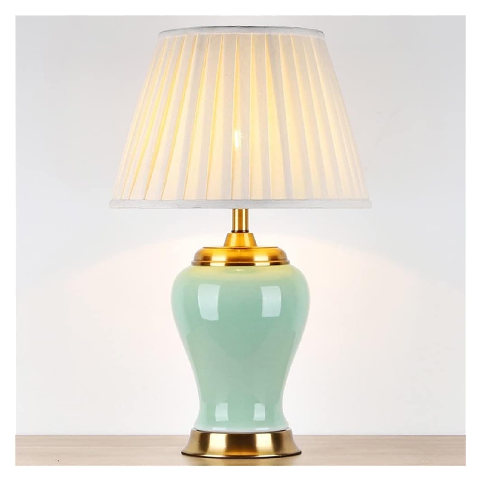 Duża Orientalna Ceramiczna Lampa Stołowa, Porcelanowy Wazon, Lampa Biurkowa Do Sypialni, Lampa W Słoiku Z Imbirem, Cyjanowa Glazura, Lampka Nocna Do Sypialni, Do Salonu