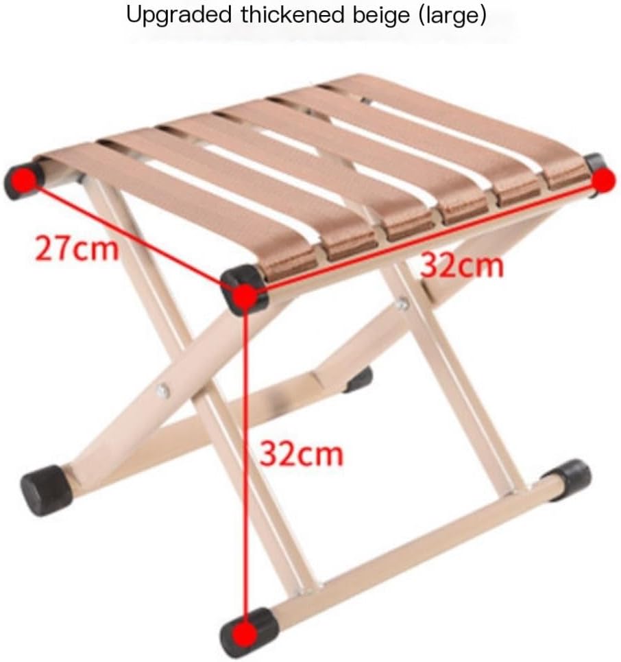 Camp Stool Folding Stool Boy Household Small Bench Mazar Outdoor Folding Chair Sturdy Fishing Chair Portable Metal Camping Stool(Gold,B)