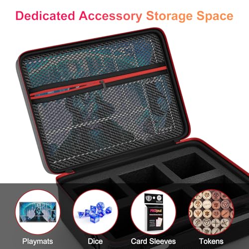 Proijeut Card Deck Box with Portable Case, 6 Pack Clear Commander Deck Box with 6 Dividers, Holds 600+ Double Sleeved Cards, Fit for MTG, YuGiOh, TCG