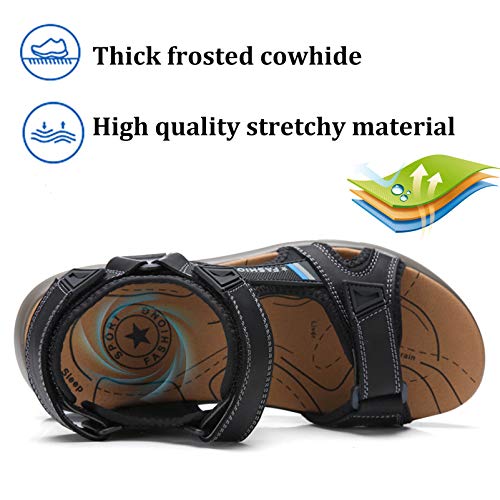 Men's Sandals Open-Toe Leather Outdoor Hiking Sandals Athletic Beach Shoes Water Beach Sandals by ziitop - Image 4