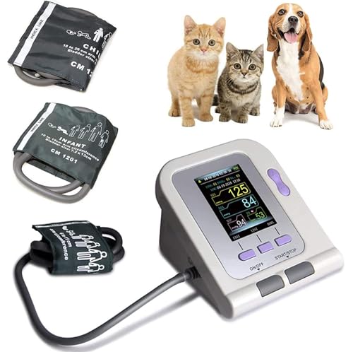 Veterinary Equipment, Digital Veterinary Blood Pressure Monitor Cuff, Dog/cat/Pets Animal Care, 3 Mode 3 Cuffs Electronic Sphygmomanometer, Blood Oxygen Measurement