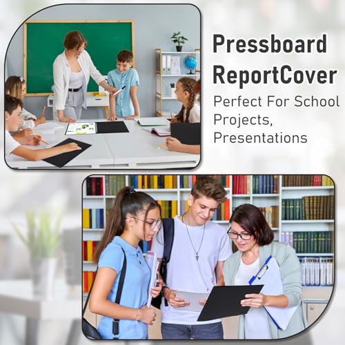 Resurhang 60 Pcs 11x17 Inch Pressboard Report Cover, 3" Capacity Presentation Binder Folder with Metal Prong Paper Fastener to Neatly Bind Reports Proposals Transcripts, Other Documents (Black) by Resurhang - Image 4