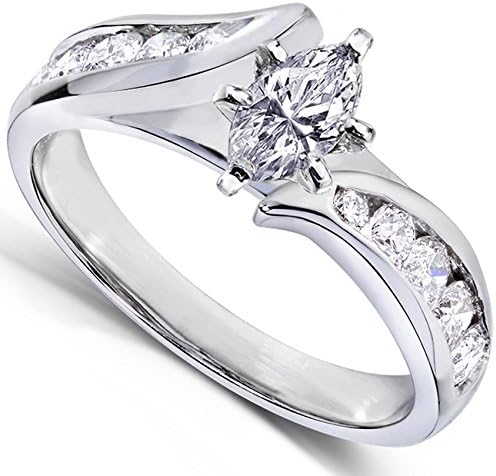 Kobelli Marquise Diamond Engagement Ring 1 Carat (ctw) in 14k White Gold