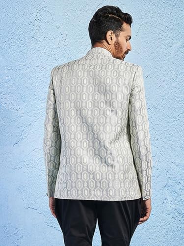 Image of VASTRAMAY Men's Jodhpuri - Silk Blend Jacquard Jodhpuri for Men.