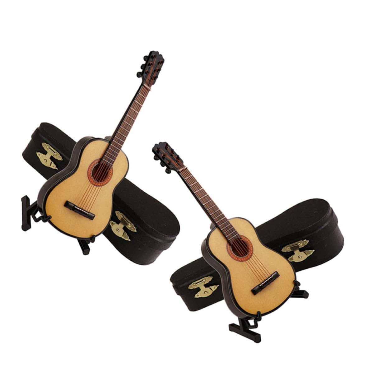 Alipis 2 Ensembles Figurine de Guitare Miniature Élégante, Support - Les Beatles, Paul McCartney, John Lennon, RIngo Starr, George Harrison Alipis 2 Ensembles Figurine de Guitare Miniature Élégante, Support