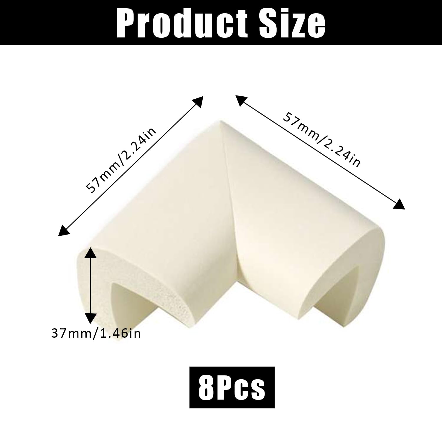 Lot 8 Protections D'Angle Bébé Souples En L - Coins De Table Sécurité Enfant Épaisses Beige Anti-Choc