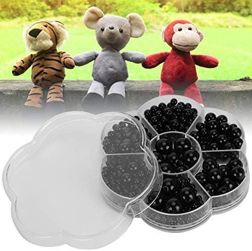 612Pcs Plastic Domed Doll Eyes Black Animal Safety Doll Eyes DIY Artificial Sewing Crafting Eyes for Doll Teddy Bear