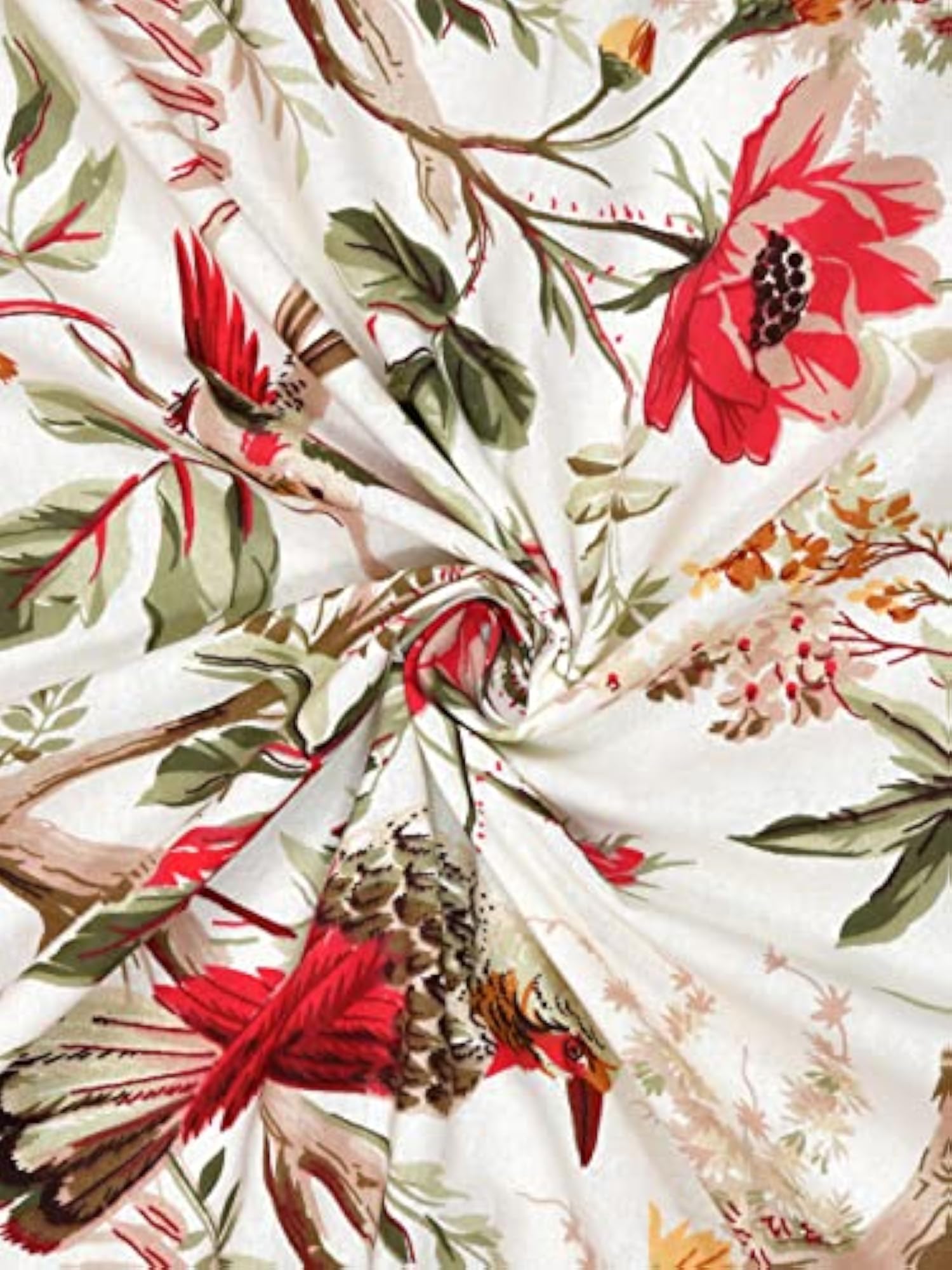Floral Design Cotton Centre Table Cover, Rectangular
