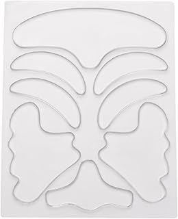 Romacci 8 em 1 adesivos faciais almofadas removedor de rugas para testa, bochecha pescoço tratamento anti-rugas adesivos de silicone suavizantes de rugas para cuidados com a pele do rosto