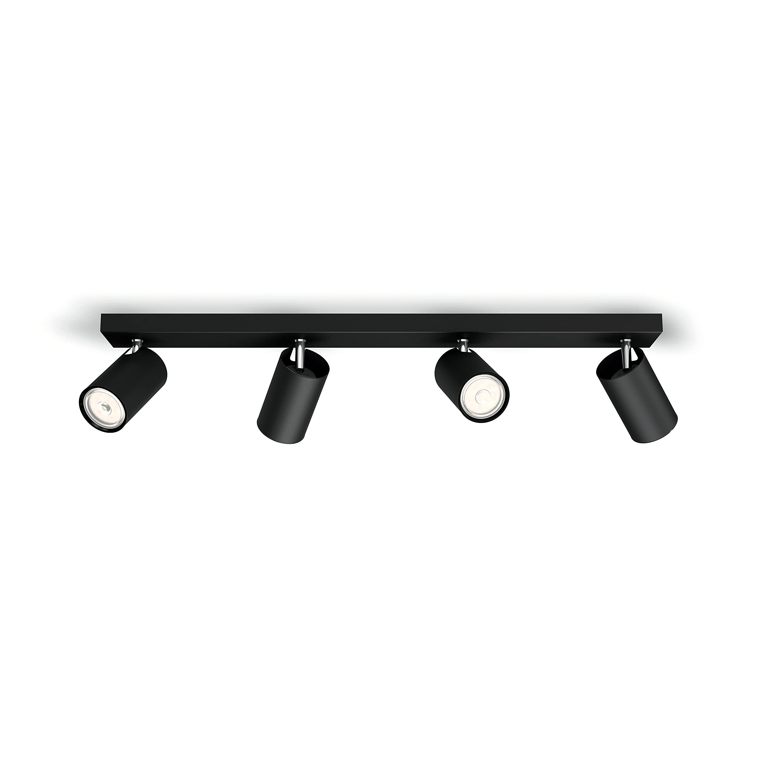 Philips Hue Kosipo Foco (Negro) - 4 luces - Blanco cálido | Incluye Hue Dimmer Switch - Foco de techo - GU10 - Hue White