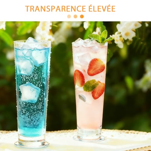 Ribbed 6 PCS Highball Glass Set, Elegant 11oz Tall Drinking Glasses Ideal for Mojito Whiskey Cocktails Perfect Bar Glassware Slim Cups Tall Water Glasses – Image 5