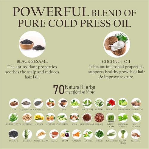 Image of HELBREDE NUTRAHERBS Virgin Hair Oil 100% Pure with 70 Natural Herbs (100ml) Prime
