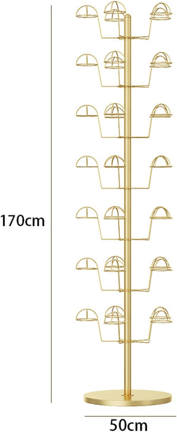 Hat Rack Metal Helmet Stand Display Rack for Baseball Caps Hat Organizer for Clothing Shops Stalls and Retail Shops Hat Display Stand for Kids and Adults