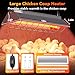 Ficuswin Large Heat Lamp for Chickens, 300W Carbon Fiber Heater for Chick Brooder - Adjustable Height Chicken Coop Heater with 2 Temperature Modes, Long-Lasting 10,000H, Ideal Chicken Coop Accessories