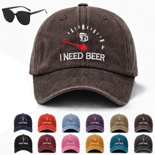 I Need Beer Embroidered Baseball Cap,Vintage Washed Dad Funny Drinking Hat