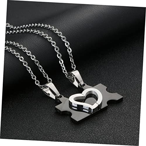 PACKOVE 2 Pares Coração Quebra-Cabeça Chaveiro Casal Pingente Jóias Bff Colar Amizade Colares Para 2