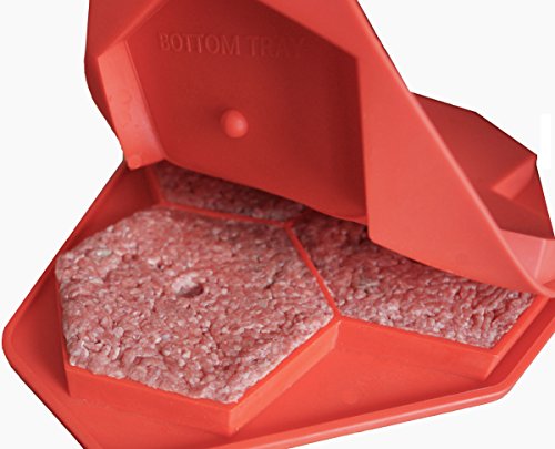 Burger Master MAX 4-in-1 Burger Press by Shape+Store. Makes Makes Four 1/3 to 1/2 Pound Burgers, Easy-To-Clean & Dishwasher Safe