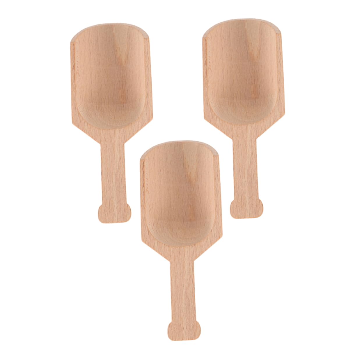 PRETYZOOM Convenient Wooden Bath Salt Spoon 3pcs Salt Scoops Mini for Bath Spoons Set Household Tea Ice Home Accessories