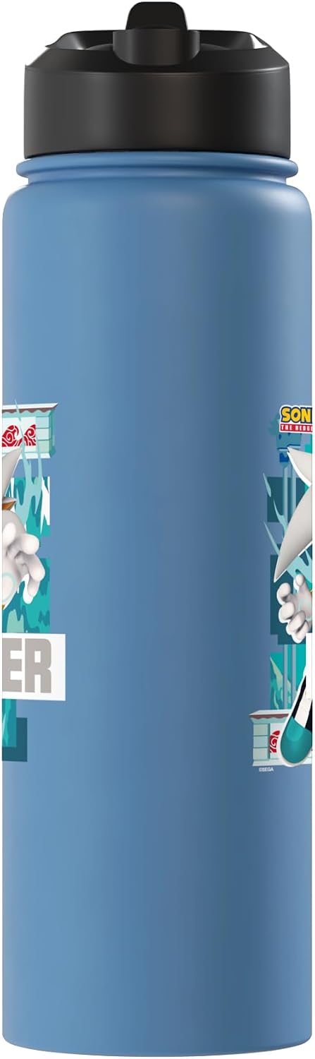 Sonic the Hedgehog - In the Zone - Silver Stainless Steel Insulated Water Bottle