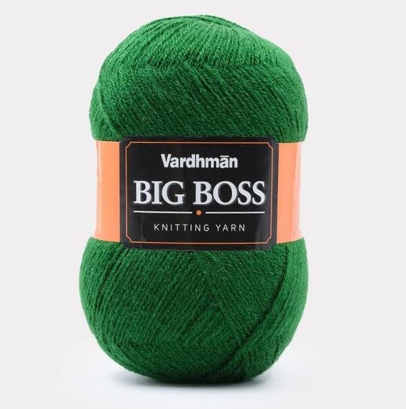 Image of NTGS Vardhman Big boss Wool Hand Knitting Soft Fingering Hank Yarn (1 Ball 200 gram Each) (Green Shade no-23, 200 Gram)