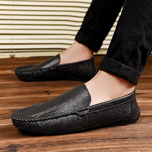 Loafers for Men Moccasins Shoes Round Toe Simple Vegan Leather Flexible Flat Heel Comfortable Classic Slip-ons4