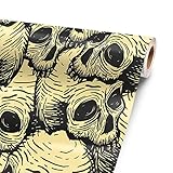 Inked Skulls 12” x 52” Vinyl Wrap Sheet for Large or Custom Items | 3M wrap DIY to Custom Skin Gear of All Types and Sizes, Including Vehicles, Boats, appliances, Furniture, ATV’s, Golf carts, Bikes