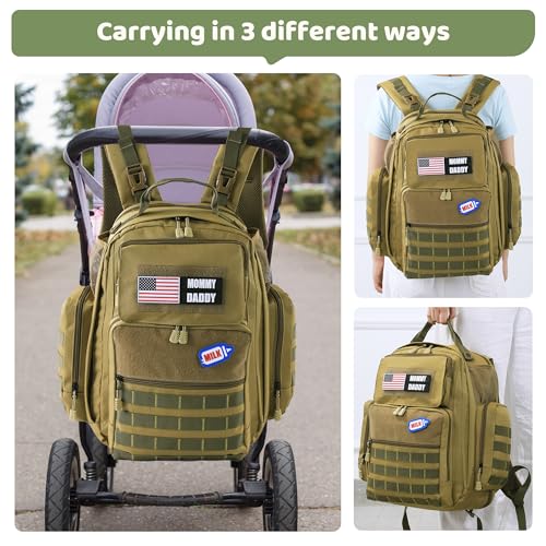 Image of MABOZOO Baby Diaper Bag Backpack, Multifunctional Diaper Bag with Diaper Changing Station and Pad, Waterproof Dad Diaper Bag Baby Bag Organizer for Boys Girls
