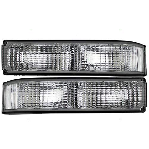 Parts N Go 1988-1999 C K Pickup Blazer Suburban Parking Light Set Front Driver & Passenger Side Left Right - GM2520104 GM2521104 5974337 5974338