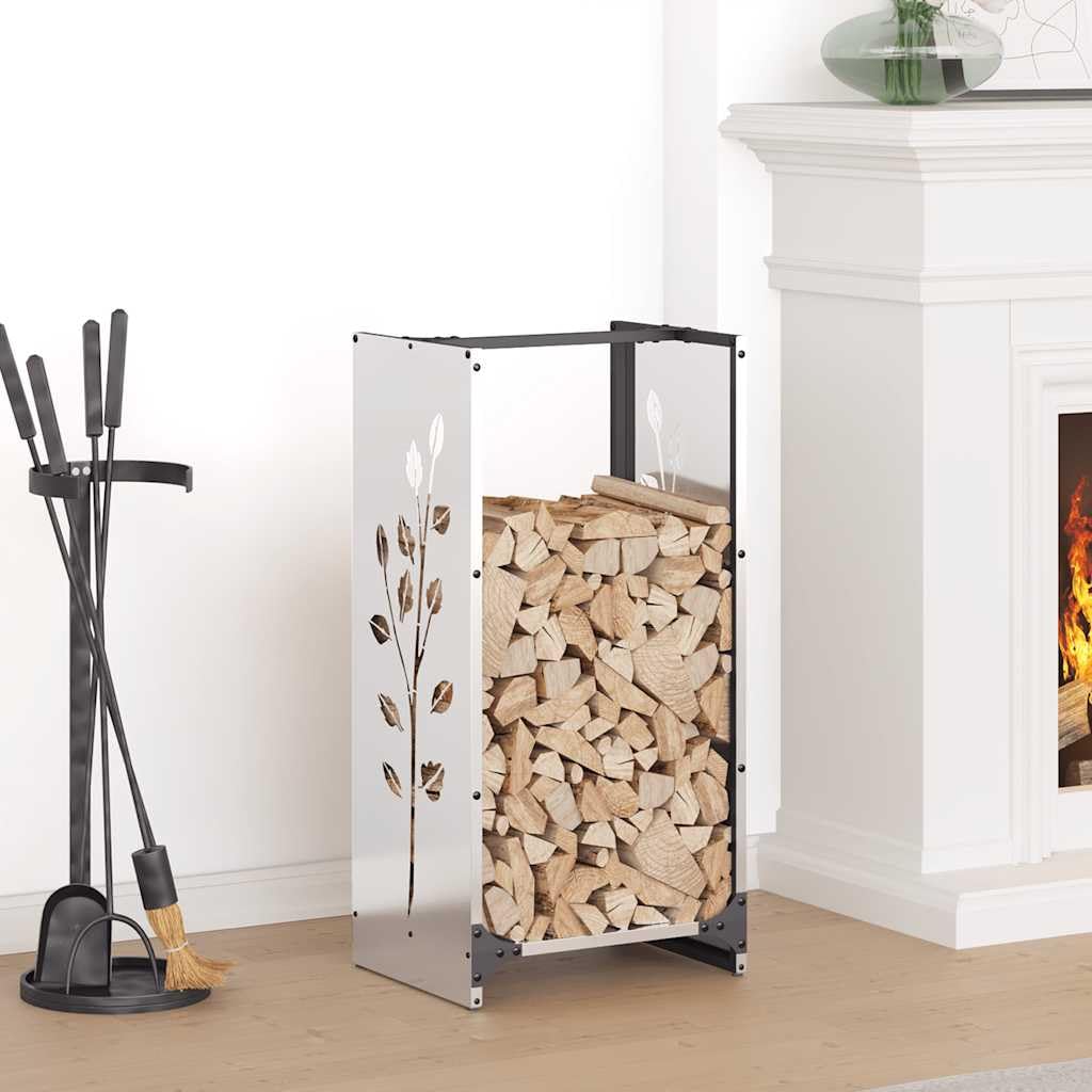 Mangloder Brennholzregal aus Edelstahl 40 x 30 x 80 cm, 30 kg Tragkraft, Kaminholzregal für Aufbewahrung, Stapelhilfe, Trocknen, Ordnung, indoor outdoor für Kamin, Ofen, Terrasse