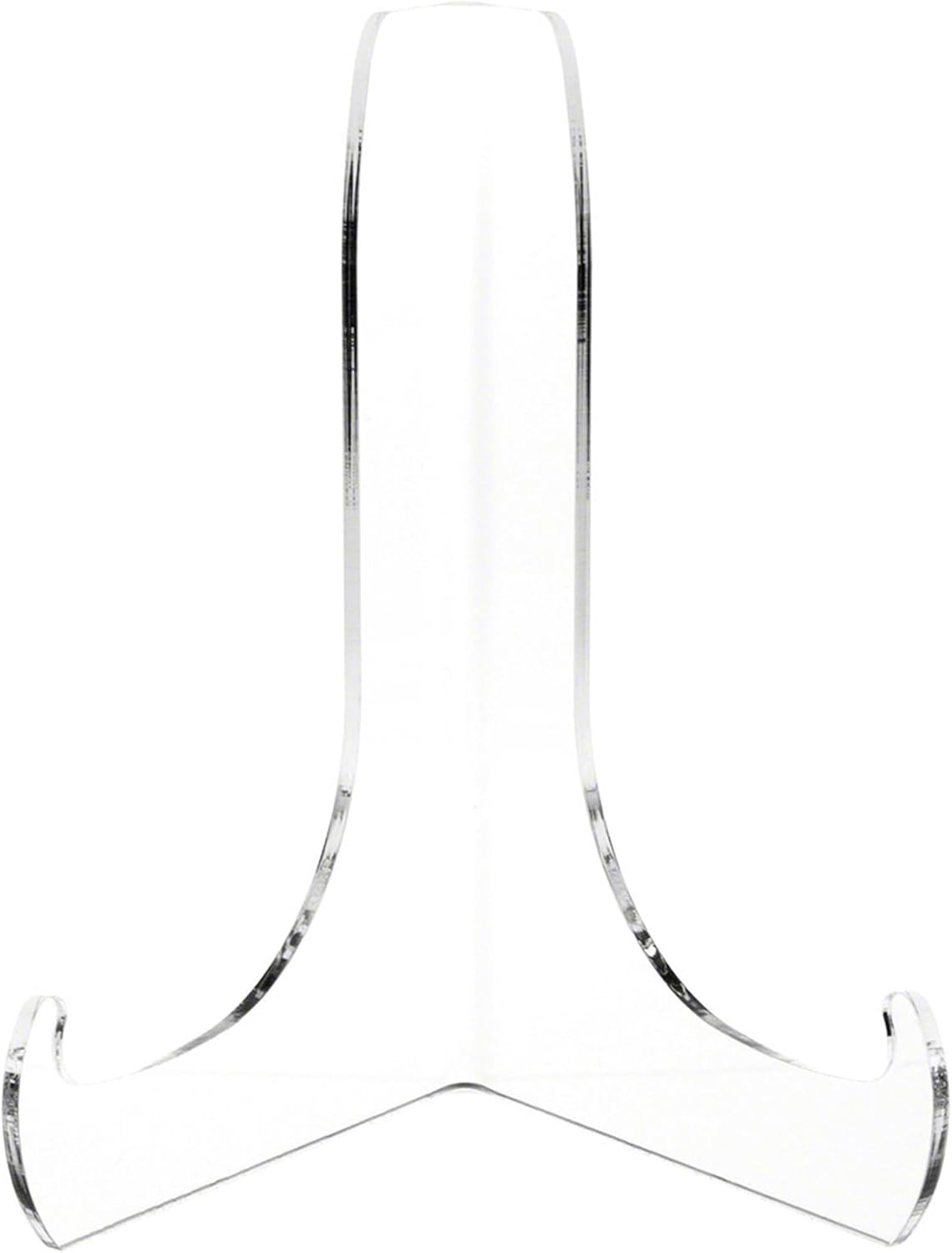 Plymor Clear Acrylic 60-Degree Angle Easel With Shallow Support Ledges, 6" H x 4.5" W x 3.5" D (6 Pack)