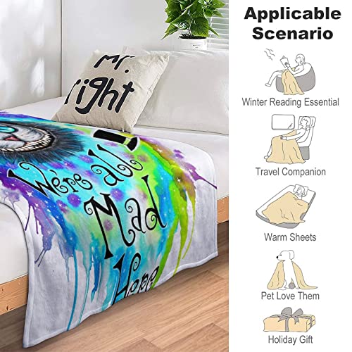 Cheshire Cat Blanket, Soft Lightweight Warm Flannel Fleece Throw Blanket, Cozy Fuzzy Blankets For Gift Kids Teens & Adults 40"X50" #TOP5