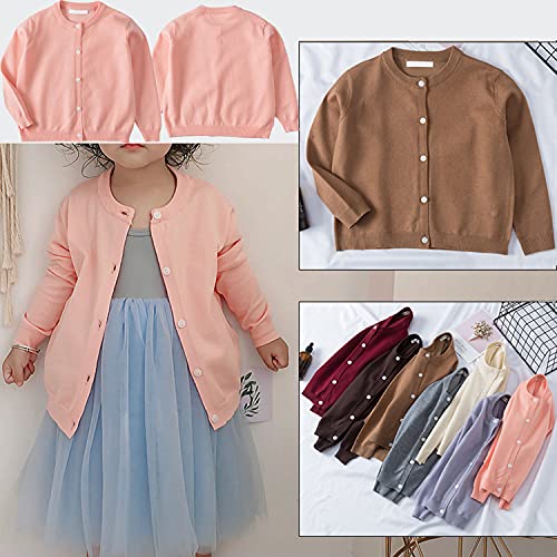 1-7T Little Boys Girls Cute Button-Down Cardigan Sweater Crew Neck Cardigan Coat Toddler Cotton School Knit Sweater2