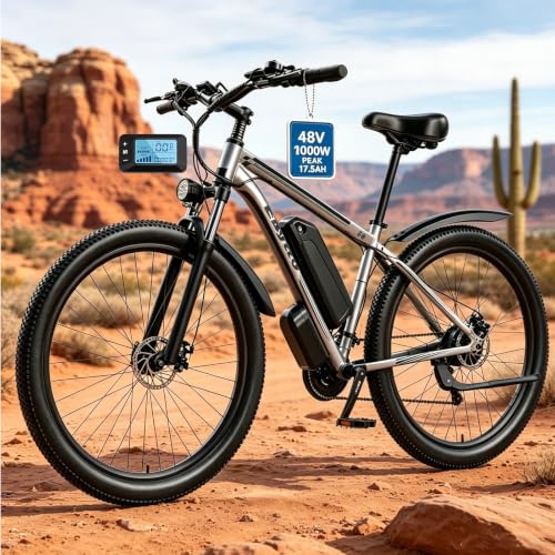 29 Inch Adult Commuter Electric Bike, 17.5AH Removable Battery Electric Bike 29“ x 2.1” 32MPH Electric Mountain Bike 21 Speed Gear Shift Electric Bike image 4