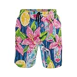 Lily Pulitzer Mason Jars Mens Swim Trunks Bathing Suit Boardshorts Novelty Beach Shorts Quick Dry with Mesh Lining