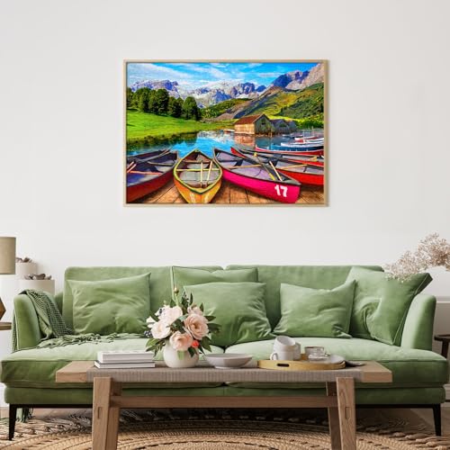 Rompecabezas de 1000 piezas de lago alpino italiano, hermoso paisaje natural, relajante para adultos y adolescentes, decoración para pared del hogar, regalo para noche de juegos en familia miniatura 6