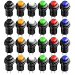Gebildet – Gebildet 24pcs 12mm Latching Verriegeln Druckknopfschalter, 