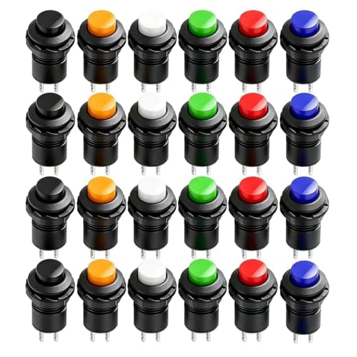 Gebildet 24pcs 12mm SPST Momentaneo Pulsante ON/OFF AC 250V/1.5A 125V/3A, Temporaneo Bottone a Scatto per Tromba Auto, PC, Lampada da Tavolo, Campanello di Casa
