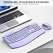 Wireless Keyboard and Mouse Combo, 2.4G Full Size Wave Keys Ergonomic Keyboard with Wrist Rest and 3-Level DPI Adjustable Wireless Ergonomic Mouse for Windows, Mac OS Desktop/Laptop/PC(Purple)