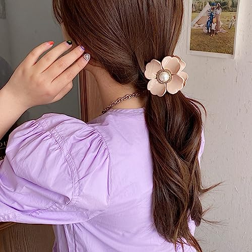 Pinzas de cabello con flores set 4 piezas color oscuro miniatura 4