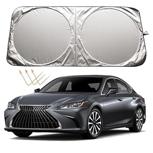 XHRING Windshield Sun Shade for Lexus is IS250 IS350 IS300 IS460 is Couple ES ES350 RC CT LS UX Series Accessories, Car Front Window Sunshade Sun Visor Shield for Lexus Sedans Sun Protection