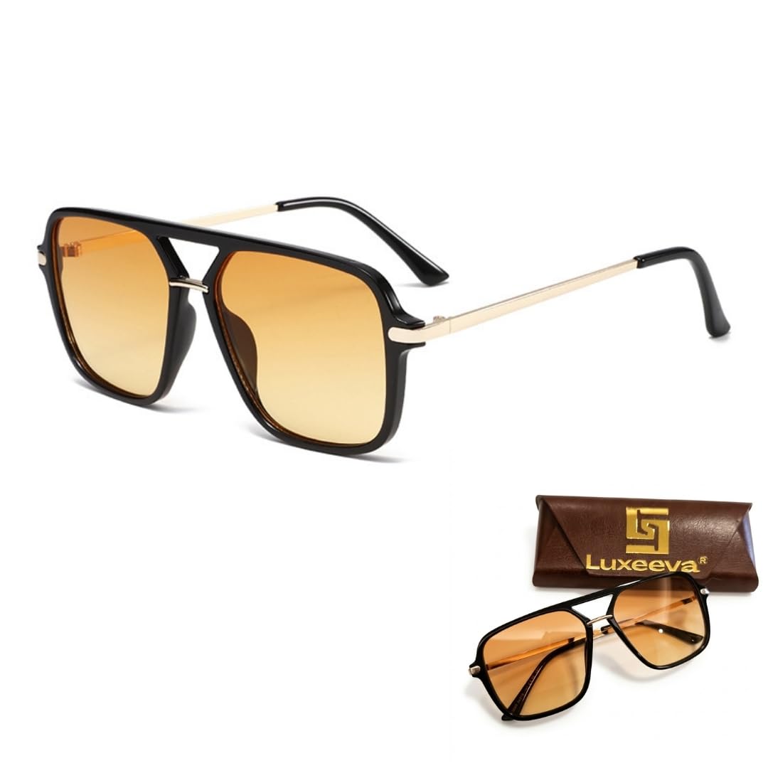 Sunglasses for Men Stylish, High Contrast Yellow Lenses with 100% UV Protection, Lightweight Full Frame Design for Driving & Sports-image-37
