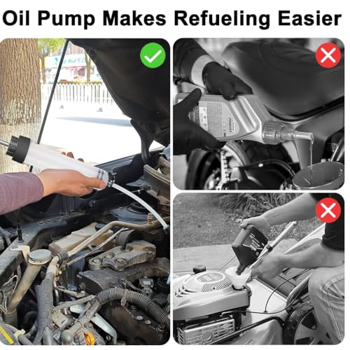 Image of STHIRA Oil Extractor Kit, Syringe-Style Oil Fluid Transfer Pump, 500cc Capacity, Manual Suction Syringe Pump Hand Transfer Pump for Refilling Brake Fluid, Power Steering Fluid, or Transmission Oil