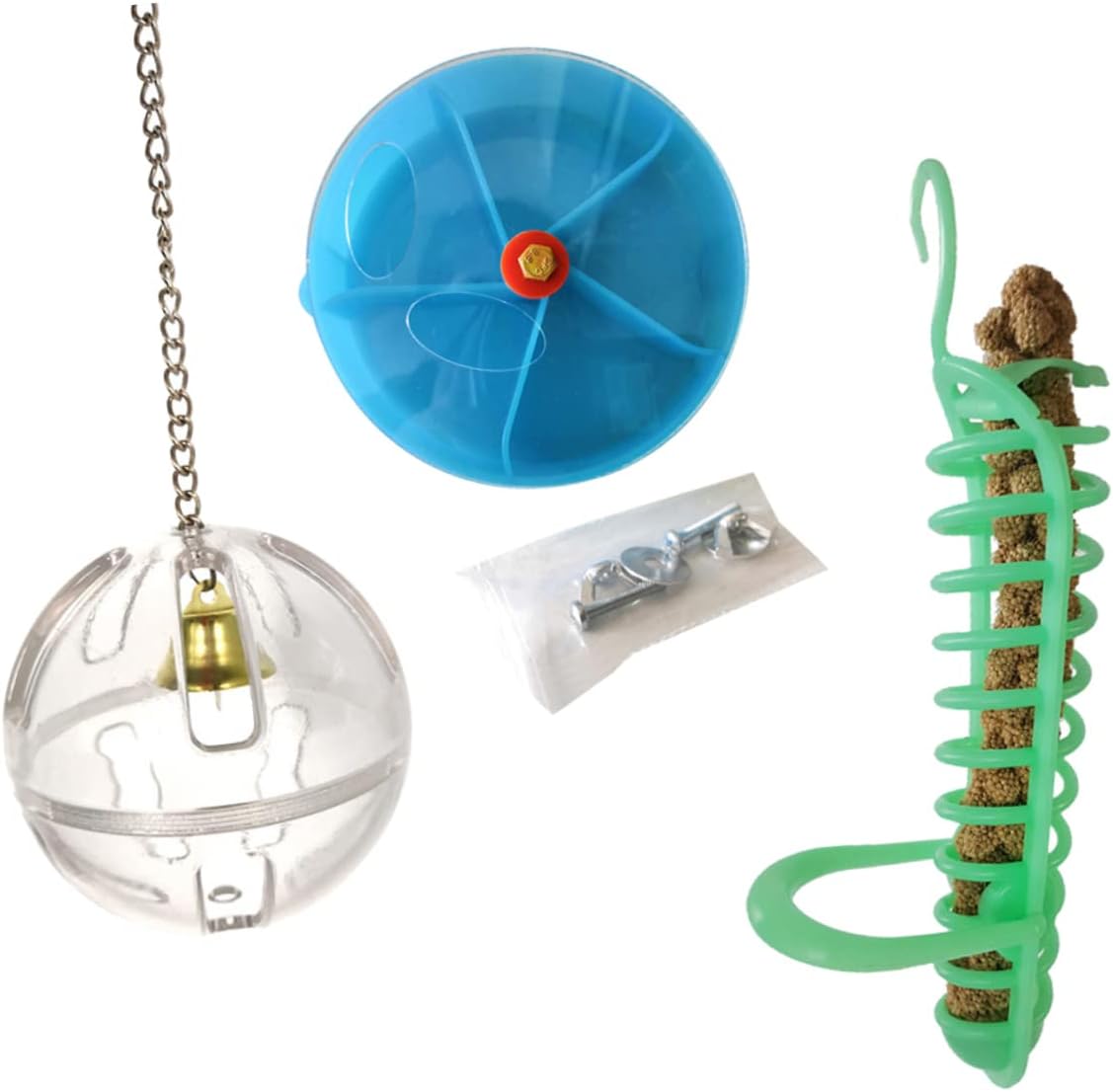 2pcs Parrot Foraging Ball Portable Transparent Feeder for Birds Educational Toy for Macaw Cockatiel Conure Food Puzzle Enrichment Device